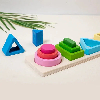 Wooden Sorting Stacking Toy Shape Color Sort Puzzle
