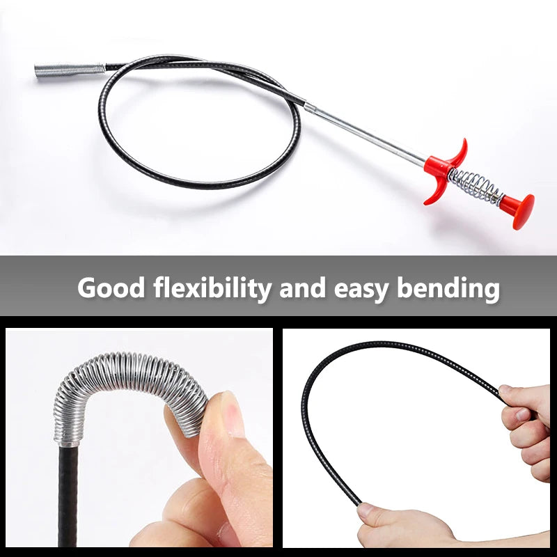 Spring Pipe Dredging Tool Kitchen Drain Snake Clog Remover