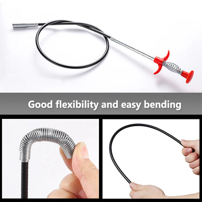 Spring Pipe Dredging Tool Kitchen Drain Snake Clog Remover