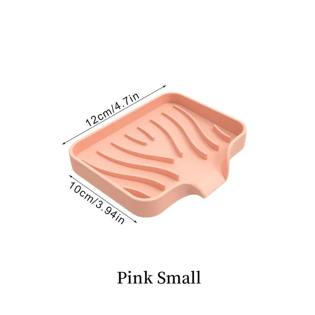 Silicone Drain Soap Box Bathroom Anti Slip Sink Tray Dish