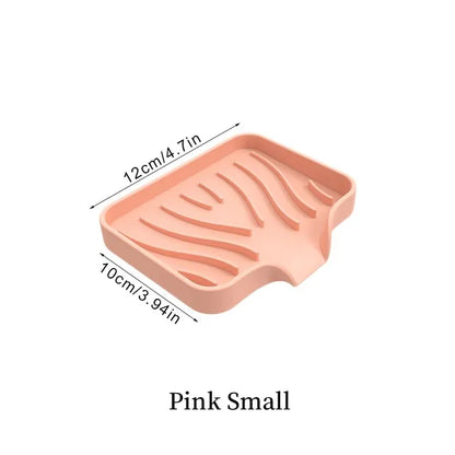 Silicone Drain Soap Box Bathroom Anti Slip Sink Tray Dish