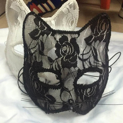 Sexy Lace Cat Masquerade Mask Women Halloween Party Prop
