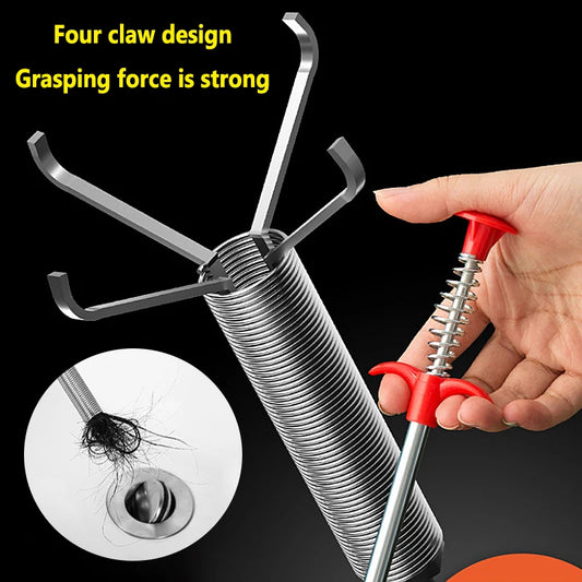 Spring Pipe Dredging Tool Kitchen Drain Snake Clog Remover