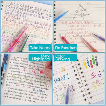 10Pcs High Quality Needle Type Gel Pens Straight Liquid Ballpoint Pen Kawaii Statio nery School Office Supplies Writing colours