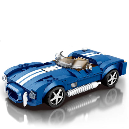 312PCS Blue Sport Car Building Block Set Creative City Vehicle Diy Car Model Bricks Desktop Display Puzzle Toys Holiday Gifts