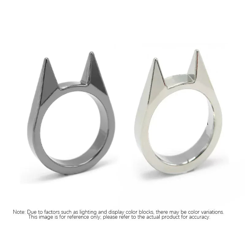 Self-defense cat ear ring window breaker women's anti-wolf men's single finger buckle carry defense spikes finger tiger .