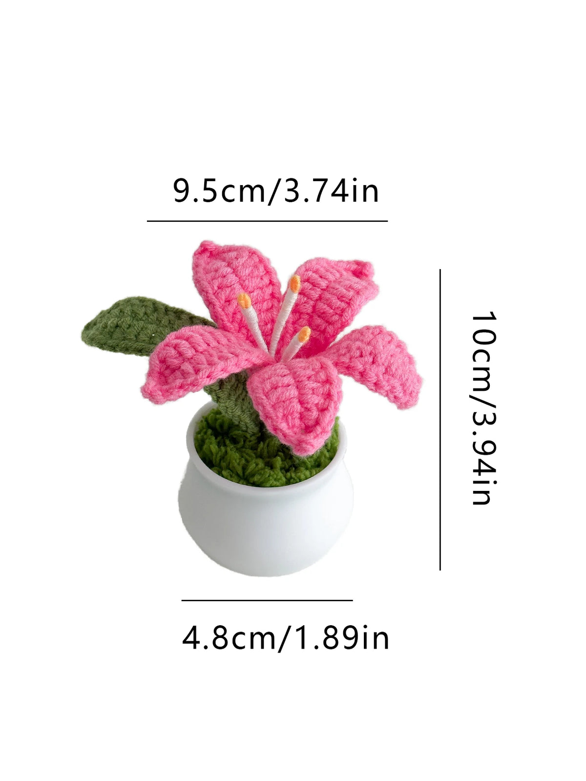 Flowers Hand-Knitted Lily Potted Crochet Woven Pot