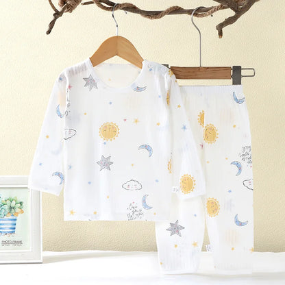 Baby Cotton Pajamas Set Long Sleeve Toddler Sleepwear