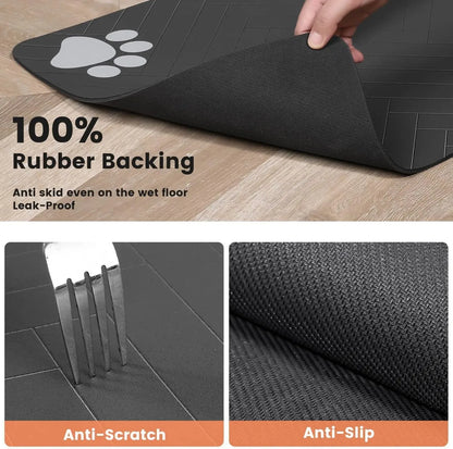 Pet Feeding Mat Absorbent Rubber Backing Quick Dry