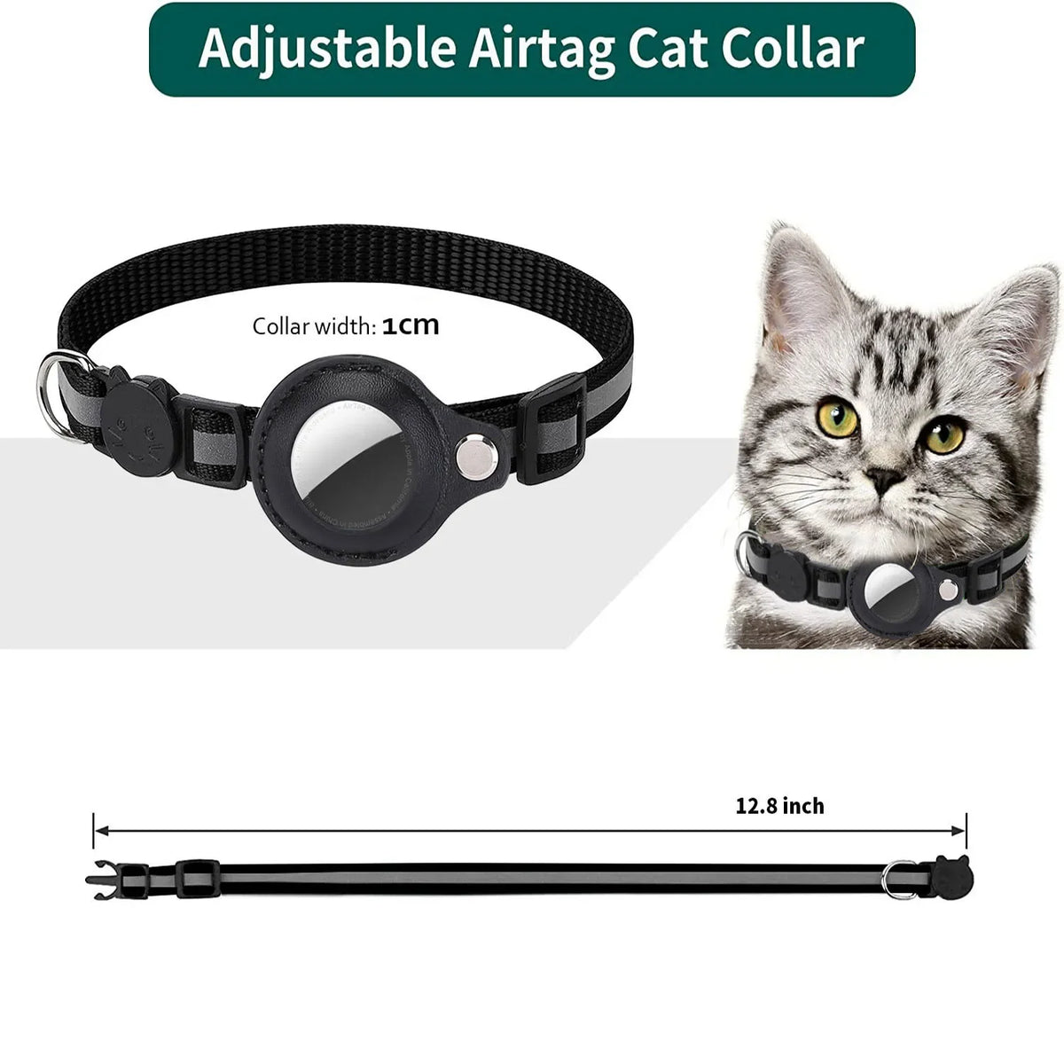 Cat AirTag Holder Collar Breakaway Reflective