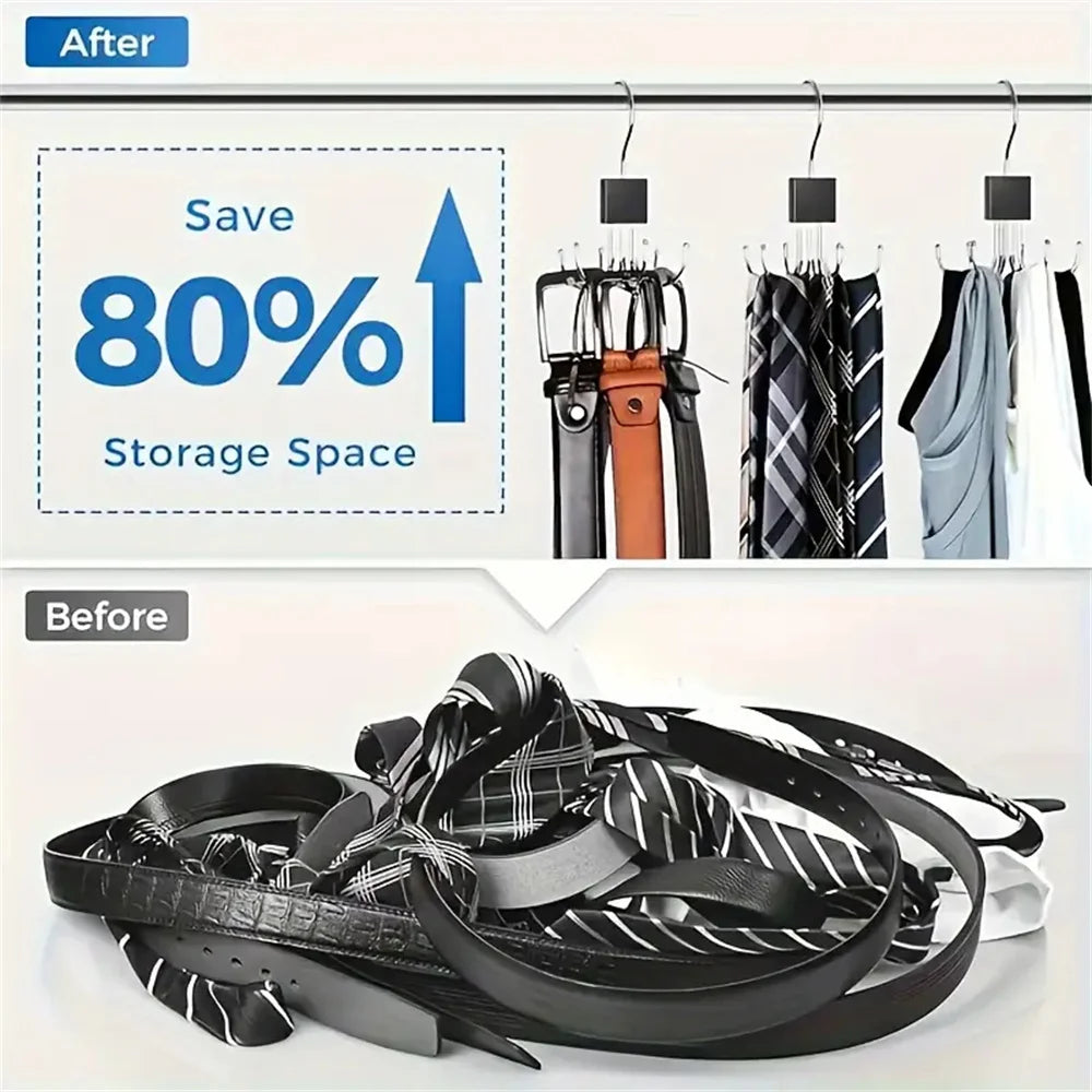 360 Rotating Storage Hanger Hook Multi Claw Closet Belt Rack