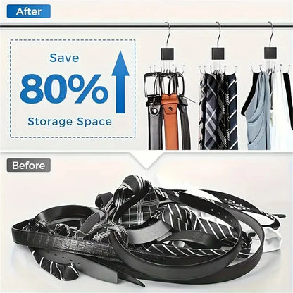 360 Rotating Storage Hanger Hook Multi Claw Closet Belt Rack