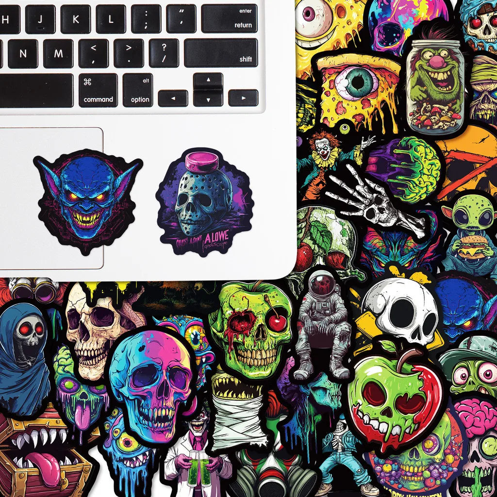 Skull Ghost Face Graffiti Stickers 50PCS Halloween Decals