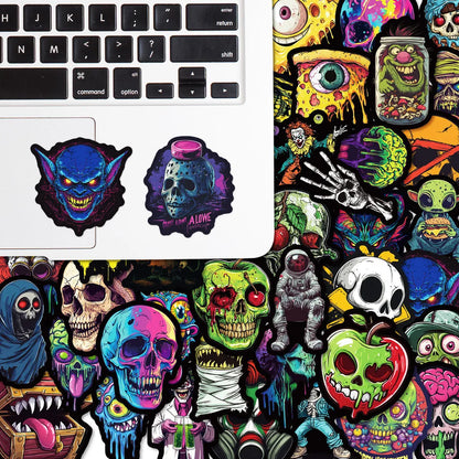 Skull Ghost Face Graffiti Stickers 50PCS Halloween Decals