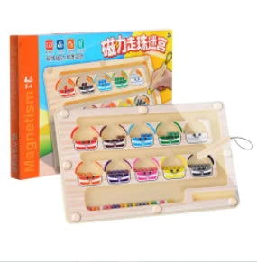 Magnetic Color and Number Maze Board Wooden Sorting Puzzle