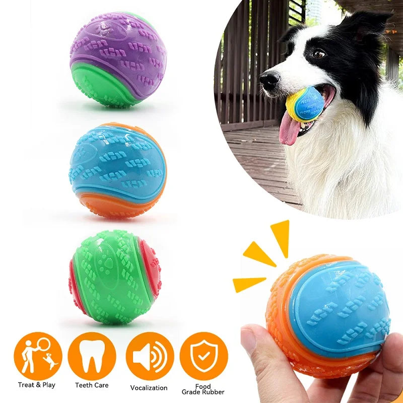 Soft TPR Squeaky Dog Ball Interactive Teeth Cleaning Toy