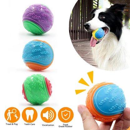 Soft TPR Squeaky Dog Ball Interactive Teeth Cleaning Toy