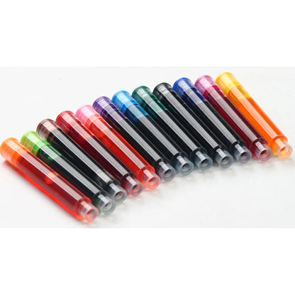 12-60PCS/Set Colourful Ink Sac Fountain Pen Ink Cartridges Refills Ink 3.4mm Refillable Refills Drawing School Office Supplies