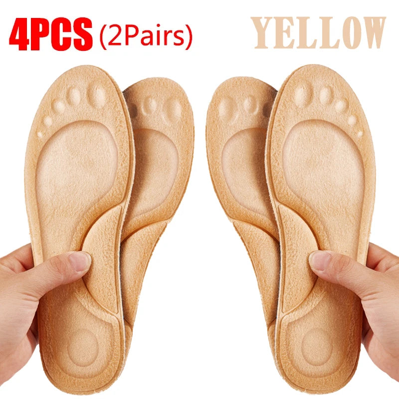 4D Warm Massage Insoles Latex Arch Support Inserts