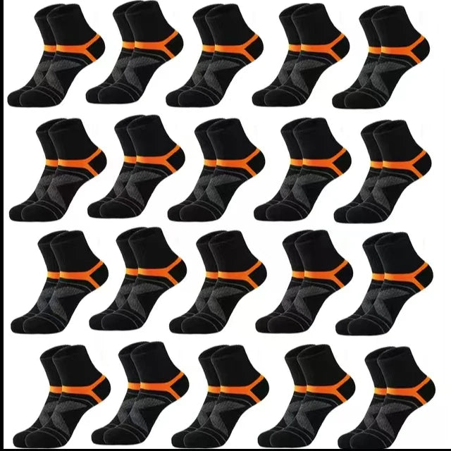 Men's Socks Hiking Black Sports Basketball Running 3 Pairs