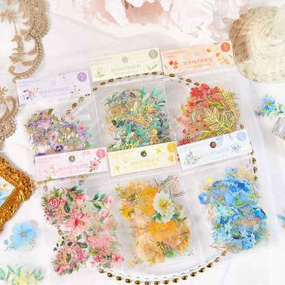 Vintage Plant Botanical PET Stickers Floral Scrapbooking Labels
