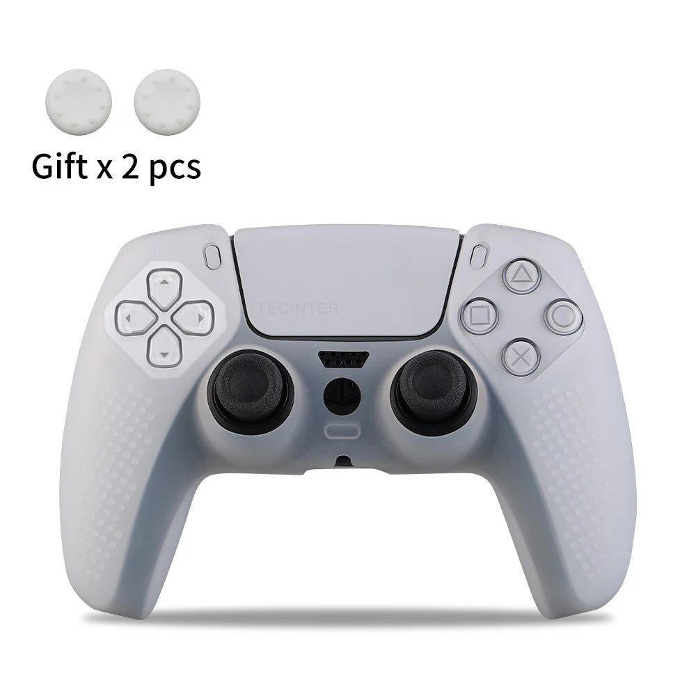 Silicone Protective Cover Sleeve For PS5 Controller Accessories Rubber Case For PS5 Slim Gamepad Joysticks Thumb Grips Caps