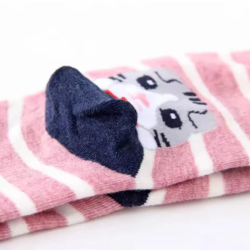 Women's Crew Socks with Cat Patterns Cute Unique Fun