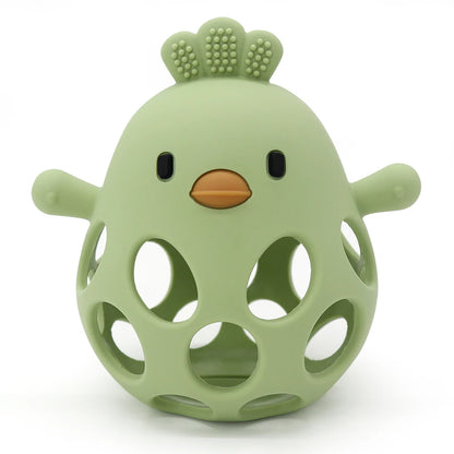Baby Silicone Teether Toy Cartoon Chick Chewing Trainer