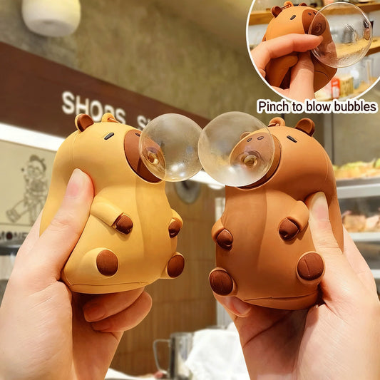 Capybara Squeeze Toy Keychain Bubble Spit Bag Charm