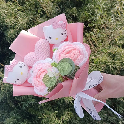 Cartoon Plush Flower Bouquet Artificial Rose Doll Gift