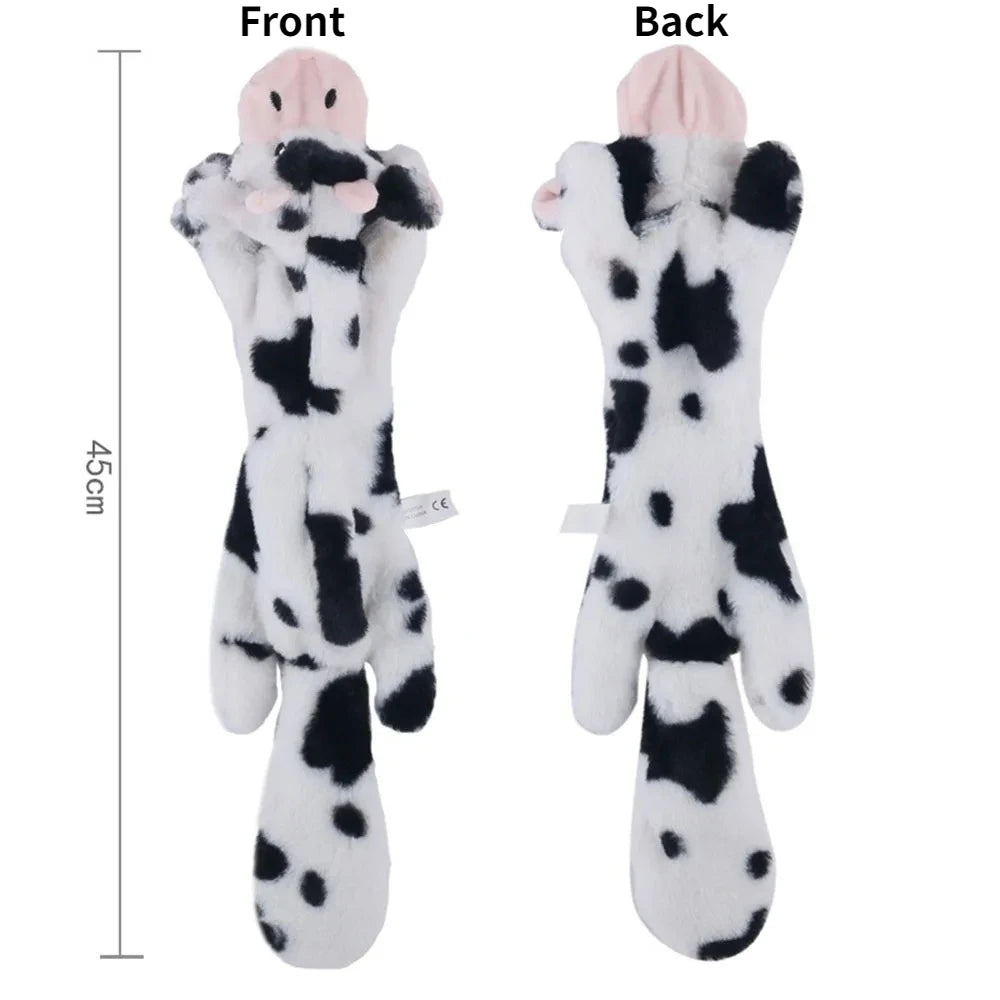 No Stuffing Plush Dog Toy Durable Squeaky Crinkle Animal