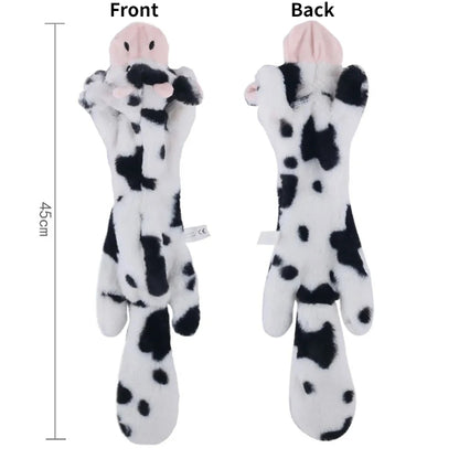 No Stuffing Plush Dog Toy Durable Squeaky Crinkle Animal