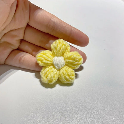 Hand Knitted Fabric Flowers DIY Sewing Craft Appliques