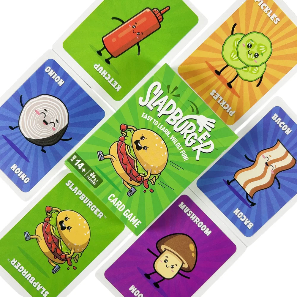 Slapburger Card Game Families Party Playing 2-6 Players Board Game Deck