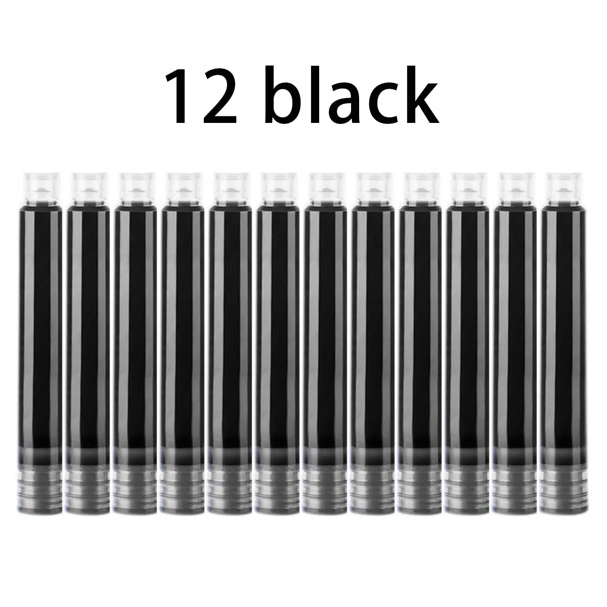 12-60PCS/Set Colourful Ink Sac Fountain Pen Ink Cartridges Refills Ink 3.4mm Refillable Refills Drawing School Office Supplies