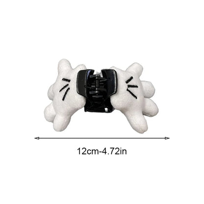 1pc white fluffy three-dimensional palm hair clip exaggerated cute fluffy hairpin hair accessory head accessory gift hair grab