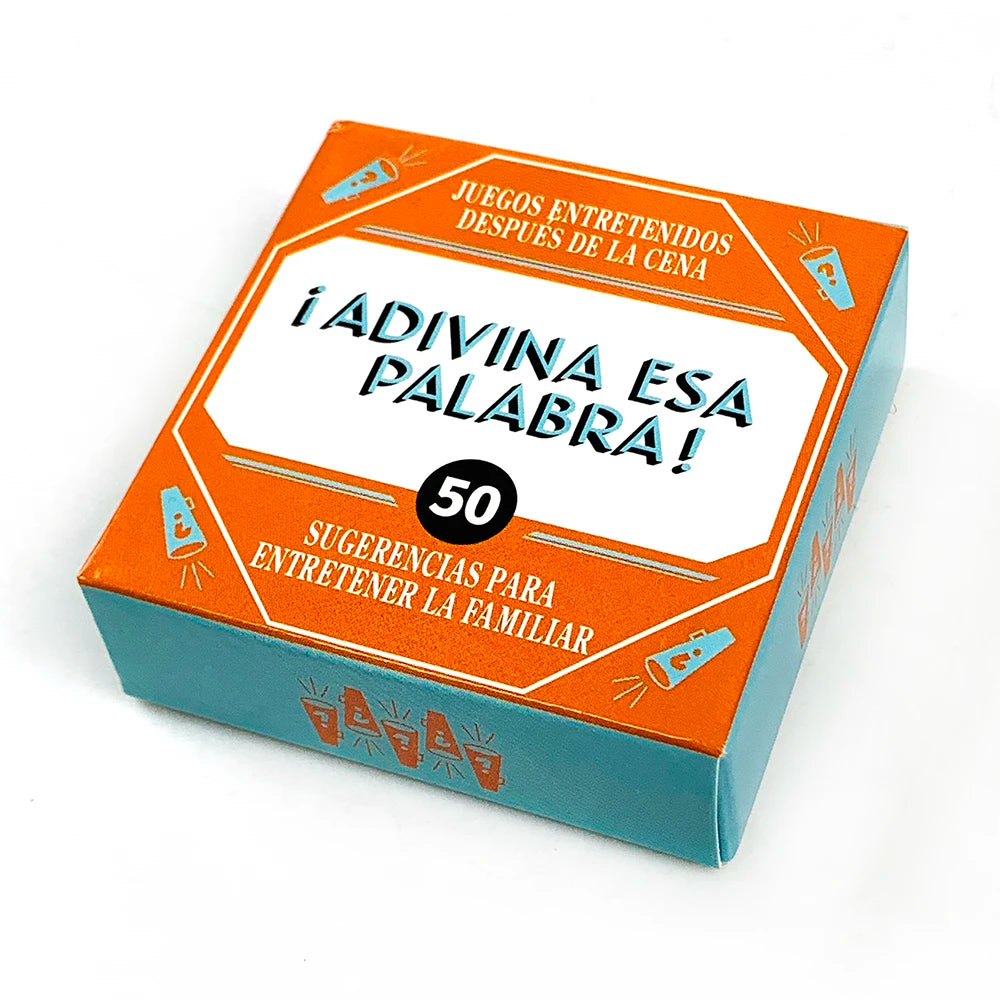 Mini ¡Adivina Esa Palabra! 50 Spanish Family Game Cards – After Dinner Entertainment & Interactive Word Guessing for Family