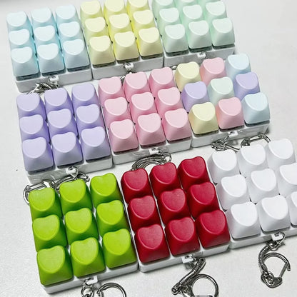 Heart Keyboard Key Clicker Fidget Toy Stress Relief Keychain