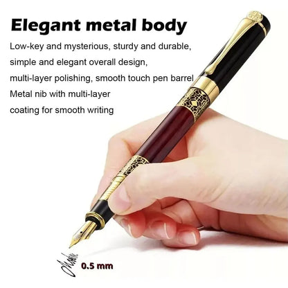 Retro Metal Fountain Pen Replaceable Ink Office Writing Set