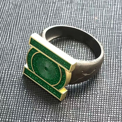 John Stewart Green Lantern Ring Cosplay High Quality Metal Ring For Men Metal Finger Jewelry Accessories Halloween Cosplay Gifts