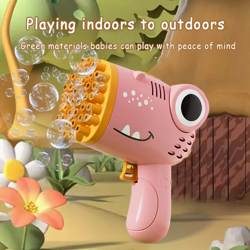 40 Hole Dinosaur Bubble Gun Electric Handheld Blower
