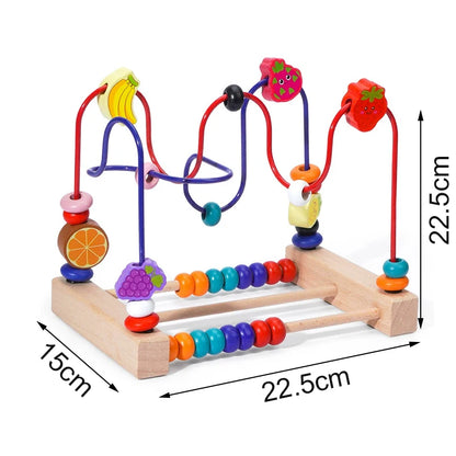 Wooden Bead Maze Roller Coaster Toddler Abacus Toy