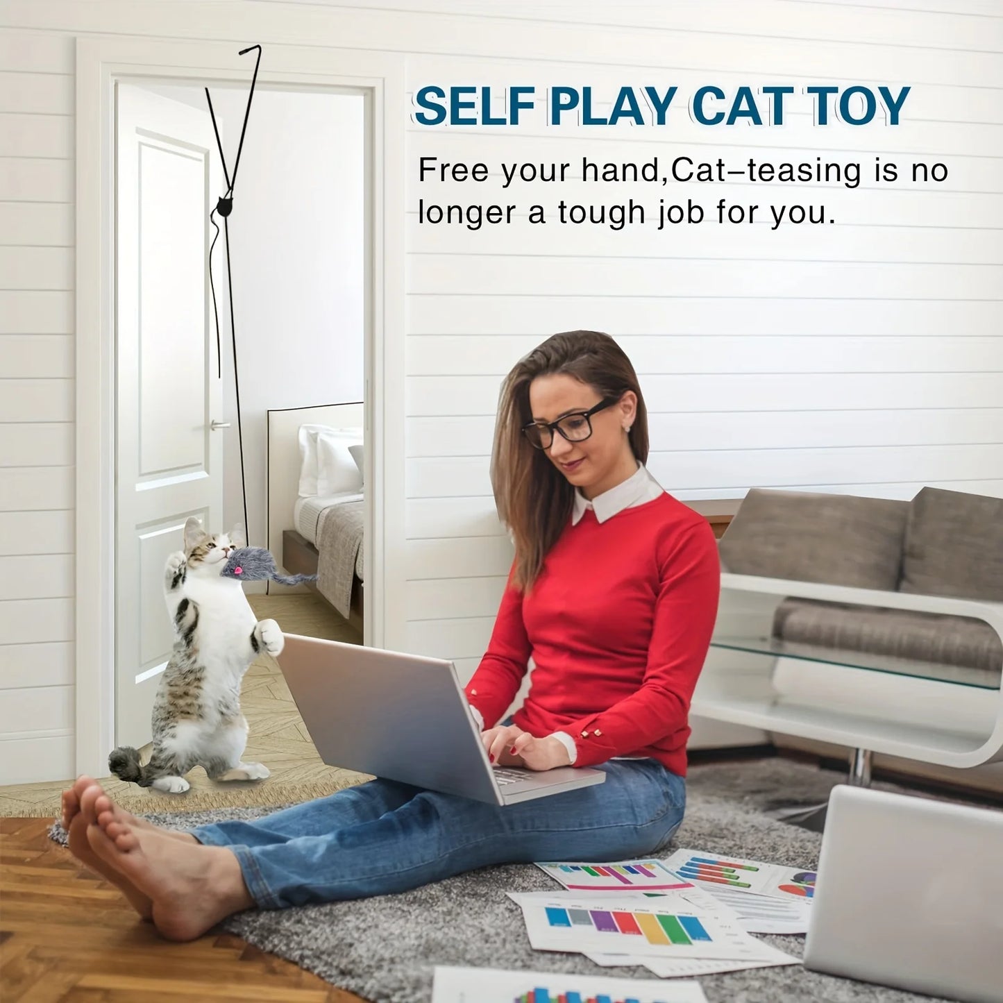 Door Hanging Cat Toy Interactive Hanging Kitten Teaser