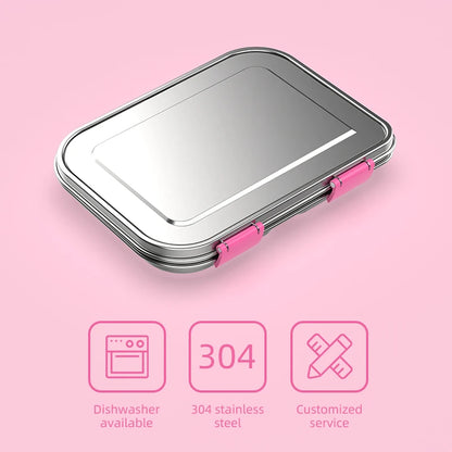 Stainless Steel Leakproof Bento Lunch Box, Sandwich Friendly, Food Safe, Compact, Perfect for Kids Lunch, Adult Lunch