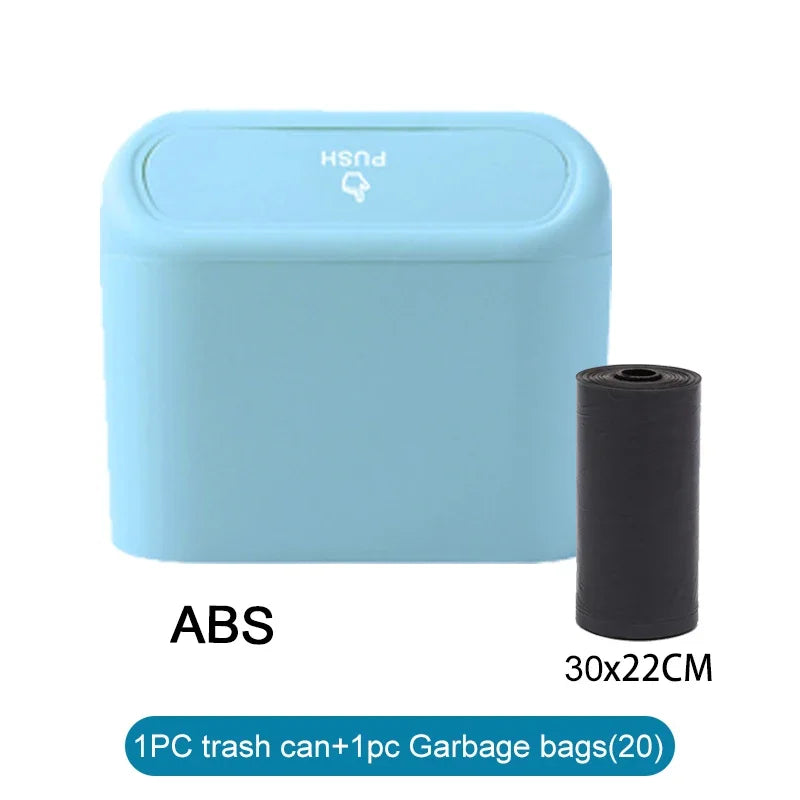 Leakproof Mini Car Trash Can Compact Vehicle Garbage Bin Set