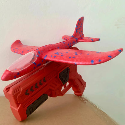 Foam Catapult Plane Launcher Toy Glowing Flying Aircraft