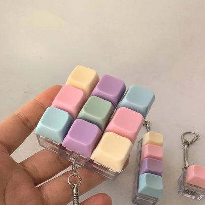 Decompression Keyboard Key Fidget Keychain Finger Pinch Toy