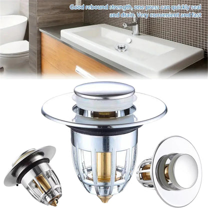 Universal Rebound Drain Plug Filter Basin Pop-up Stopper
