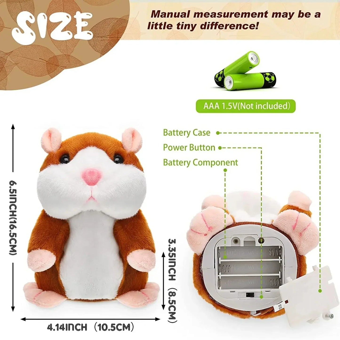 Talking Nod Hamster Plush Toy Voice Imitating Doll