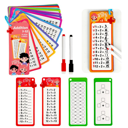 Erasable Math Flash Cards Set Reusable Math Cards